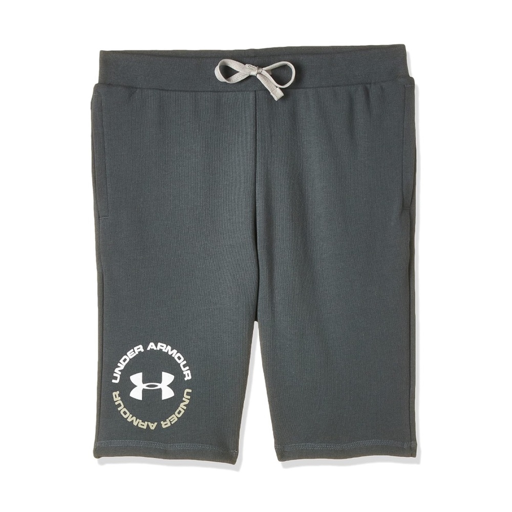 NWT Under Armour Boys Terry Shorts Size XS New Neutral Gray Athletic Comfy